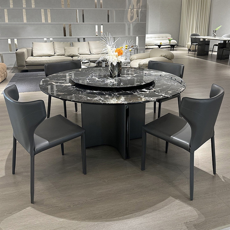 Hot Sale Stainless Steel Marble Restaurant Table And Chair Set For 6 Dining Room Furniture Dinning Table