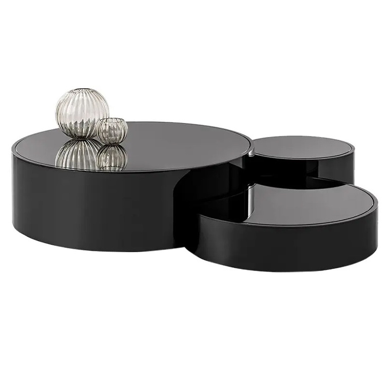 Black glass coffee table set,Luxury modern living room furniture tables,Modern design sofa center table