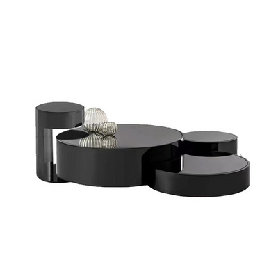 Black glass coffee table set,Luxury modern living room furniture tables,Modern design sofa center table