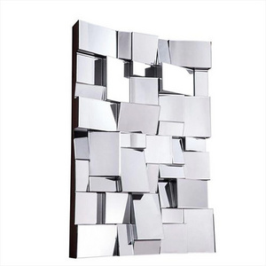 Modern Design Facet Wall Mirror art,Large Rectangular 3D Silver Wall Decor Decorative Wall Mirror,Multiple sizes Wall Mirror