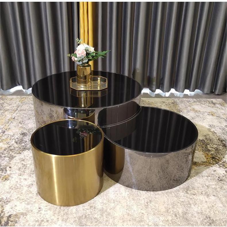 Black glass coffee table set,Luxury modern living room furniture tables,Modern design sofa center table