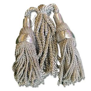 Bagpipe Drone Cords Highland Silk Silver Color Highest Quality Hand Made Bagpipes Cords By CAVALRY SKT COMPANY