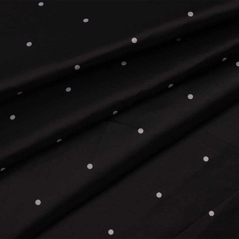 300t polyester twill taffeta dot print fabric for lining