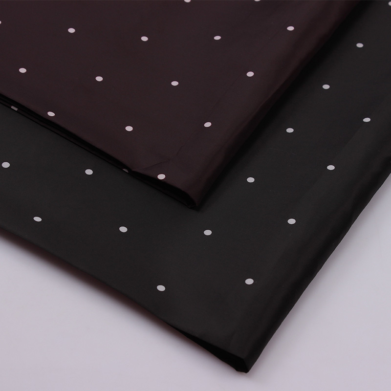 300t polyester twill taffeta dot print fabric for lining