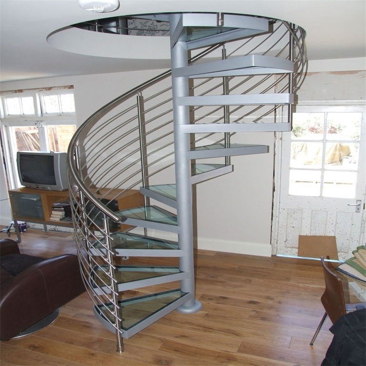 Simple spiral stair as fire escape corrosion resistant spiral stair outdoor design galvanized steel