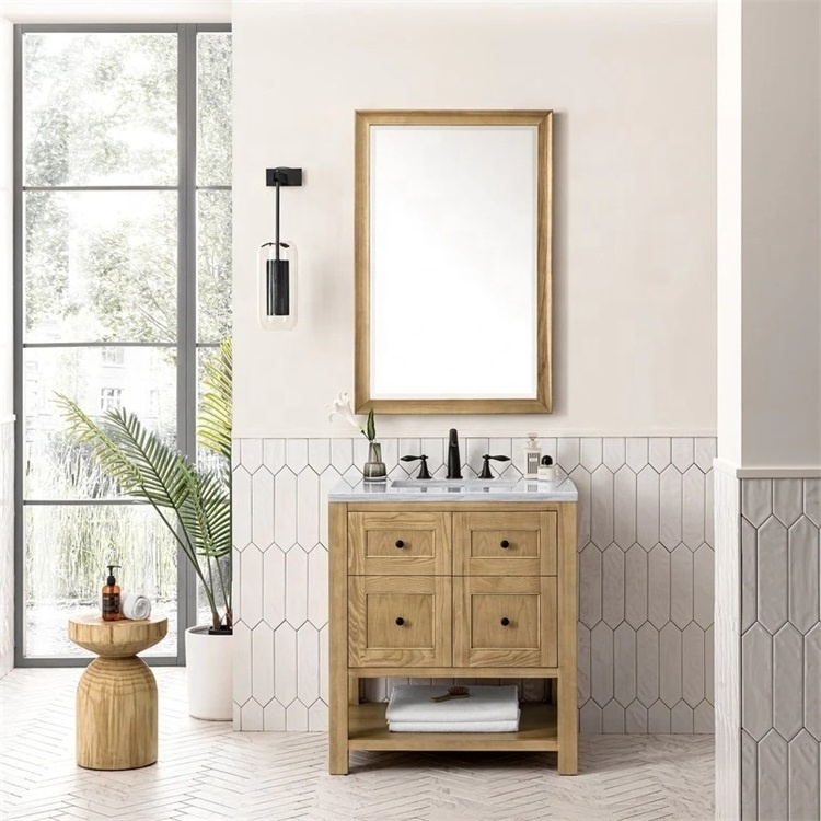 Modern bathroom vanities for small bathrooms with LED mirror wooden veneer high end vanity