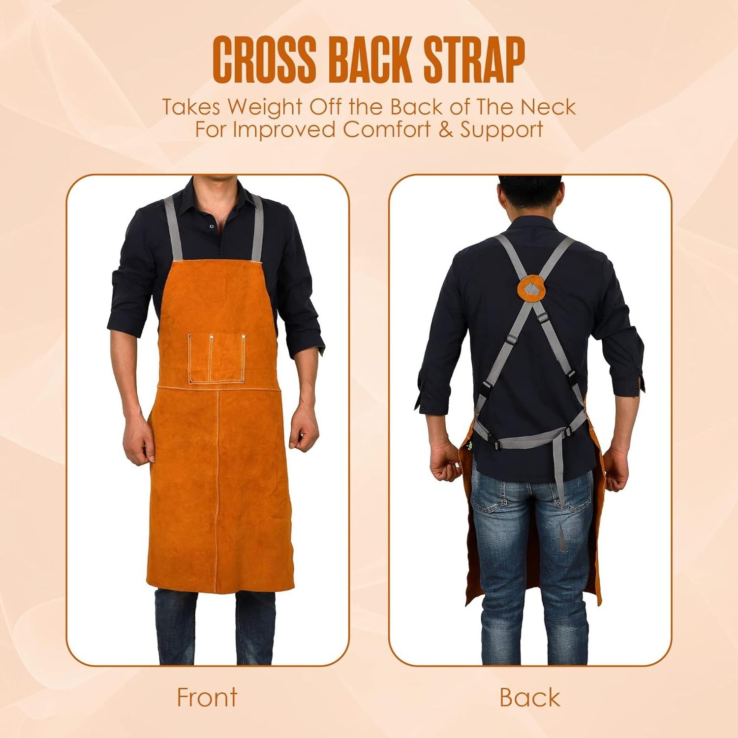 2024 New Top Quality Leather Safety Apron Leather Welding Apron For Welding Protection Safety Working Wear