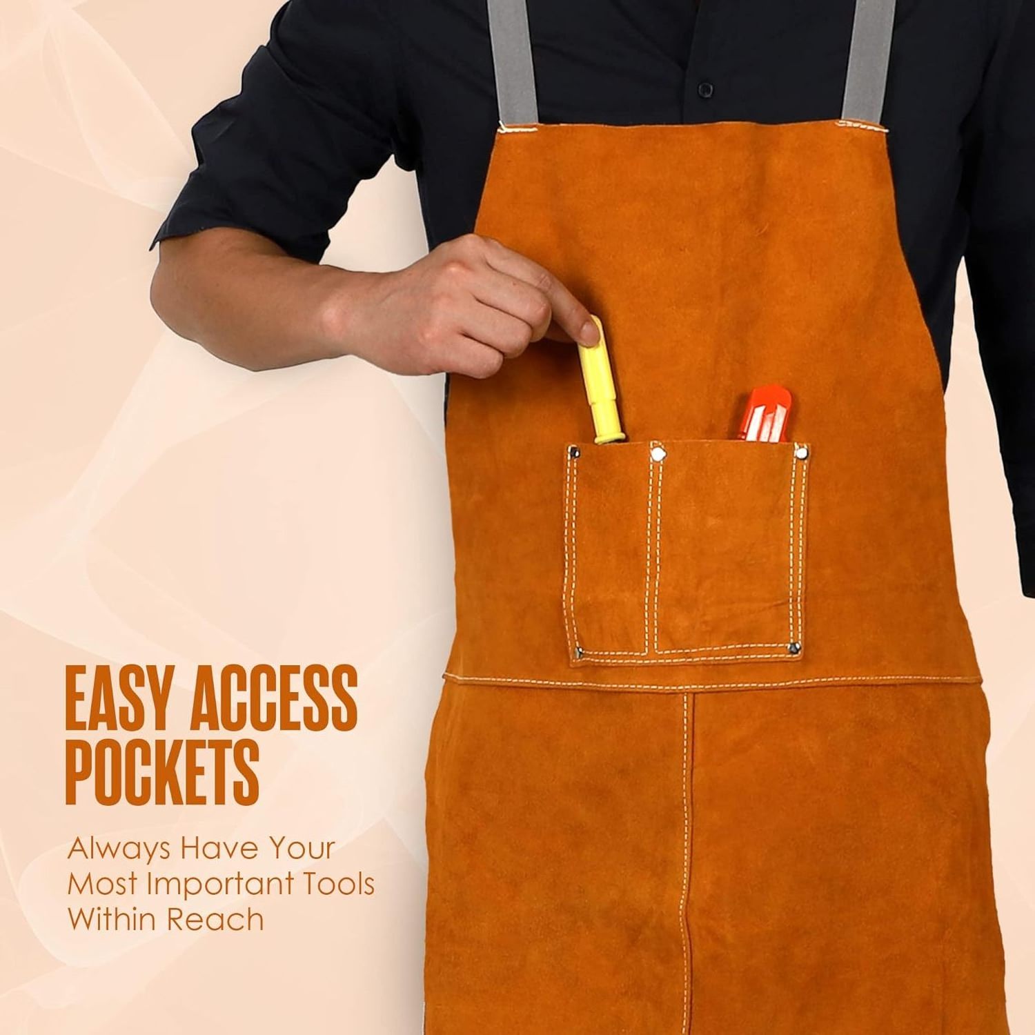 2024 New Top Quality Leather Safety Apron Leather Welding Apron For Welding Protection Safety Working Wear