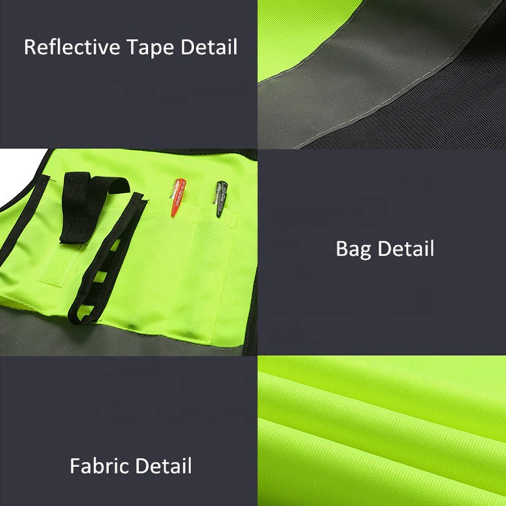 Full Customizable High Visibility Safety Vest With Pockets Construction Reflective Safety Vest For Men