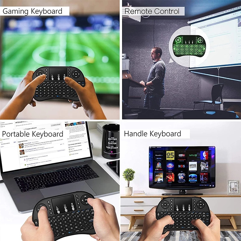 Portable Mini Backlit 2.4Ghz Wireless Keyboard with Touchpad for iPad, PC, TV Box, Smart TV, Tablet