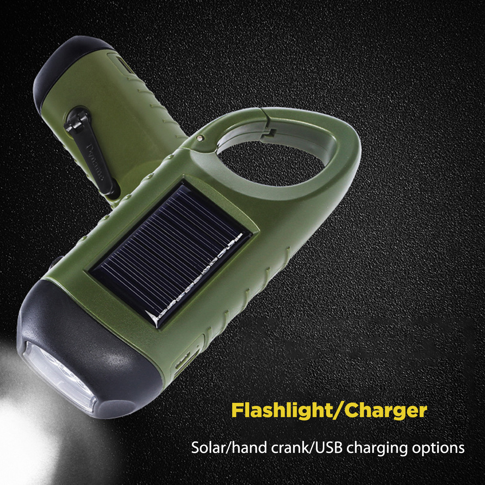 Mini Solar Powered LED Flashlights & Torches USB Charging Flashlight Survival Gear for Outdoor Camping Hiking Emergency Torch