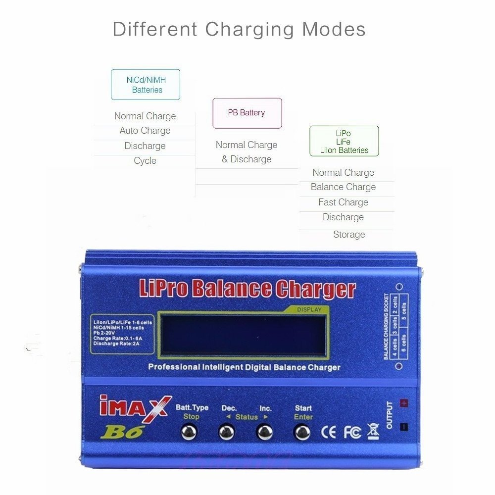 Hot Sale 80W Battery Charger Lipo NiMh Li-ion Ni-Cd Digital RC IMAX B6 Lipro Balance Charger