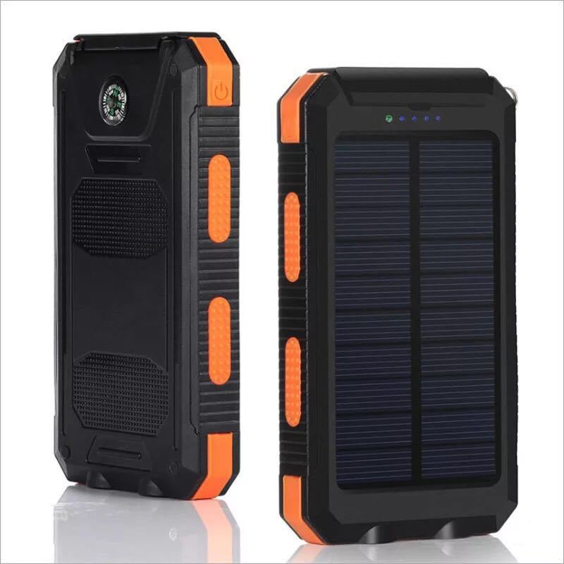 20000mAh Portable Solar Power Bank Fast Charger Large Capacity Waterproof External Battery with Flashlight for Iphone Huawei