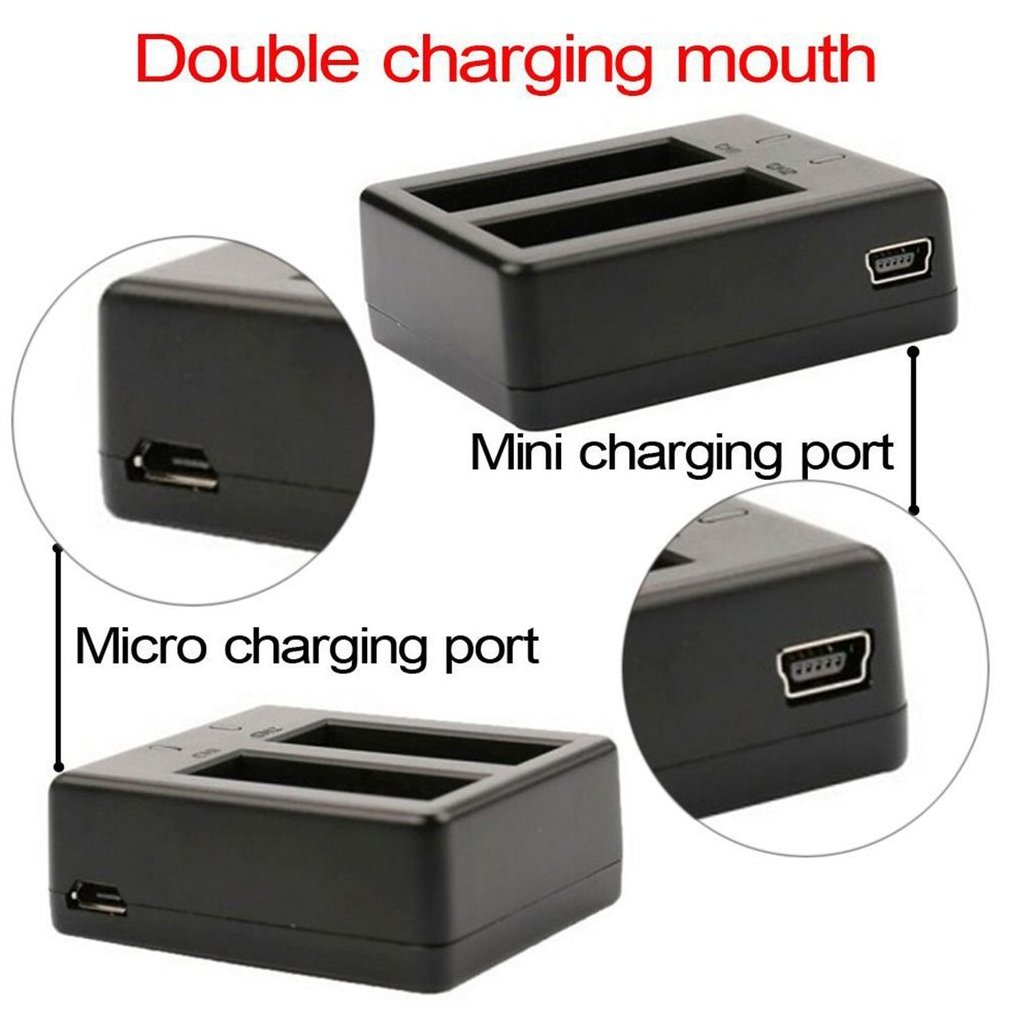 Dual Port Battery Charger for EKEN/SJCAM/Akaso Action Camera Accessories