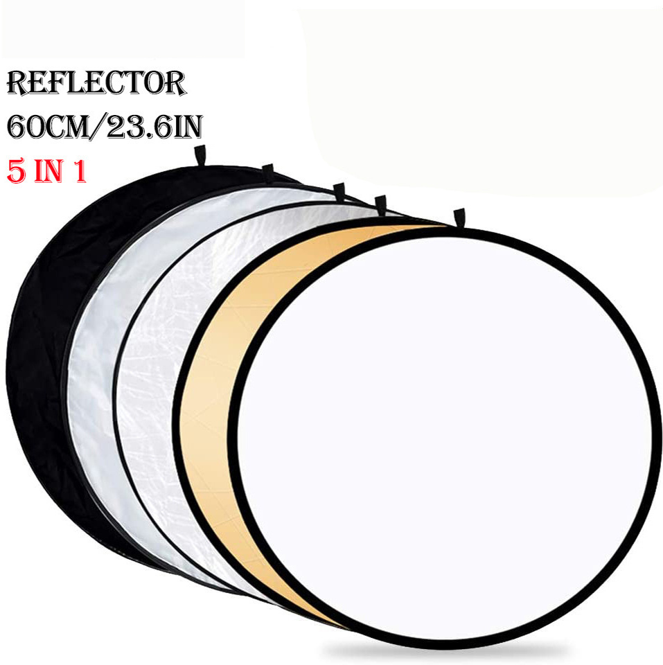 Photo Studio Accessories  5 in 1 60 80 110cm  Round Reflector Collapsible Portable Light Diffuser