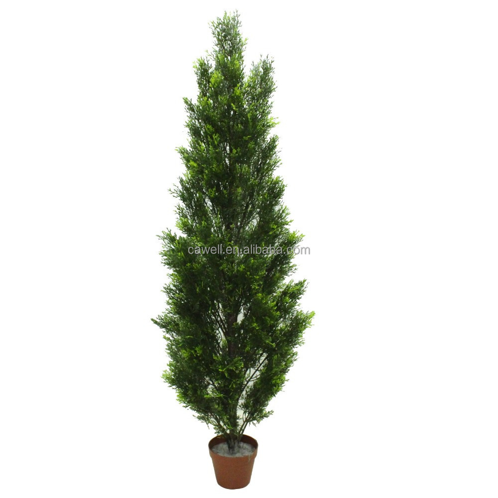 Cheap Outdoor Decorative Wholesale Leaves Branches Artificial Cypress Artificial Tree Artificial Plant Pot Plastic Plastic Leaf