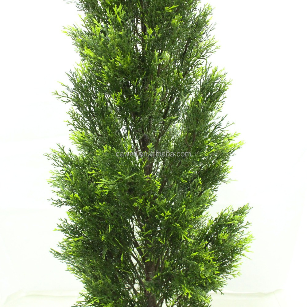 Cheap Outdoor Decorative Wholesale Leaves Branches Artificial Cypress Artificial Tree Artificial Plant Pot Plastic Plastic Leaf