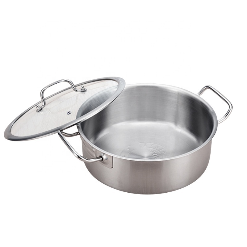 Restaurant equipment metal soup pot stainless steel two-flavor hot pot or casserole