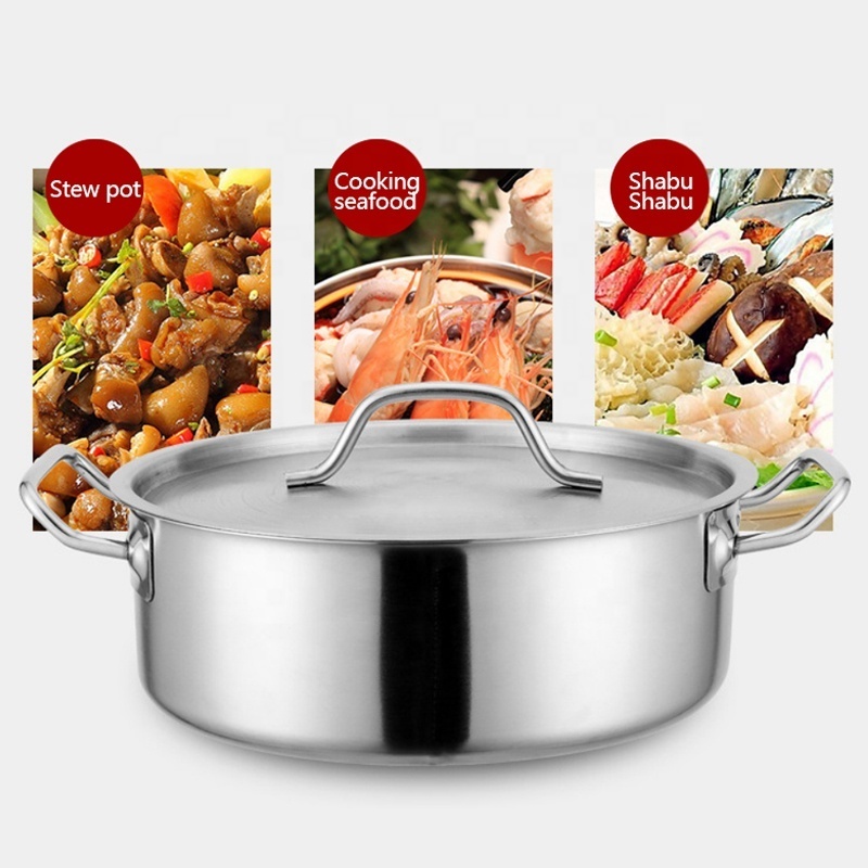 Restaurant equipment metal soup pot stainless steel two-flavor hot pot or casserole