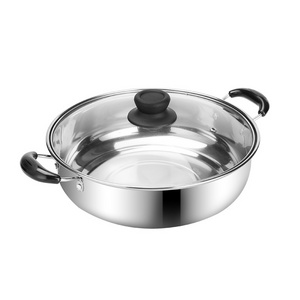 Metal Cooking Hot Pot With Handle Oven Induction Kitchen Stainless Steel Pot