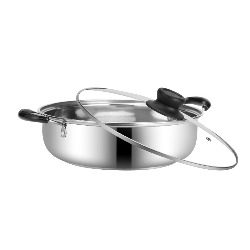 Metal Cooking Hot Pot With Handle Oven Induction Kitchen Stainless Steel Pot