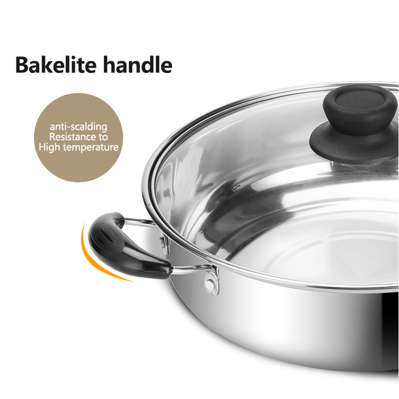 Metal Cooking Hot Pot With Handle Oven Induction Kitchen Stainless Steel Pot