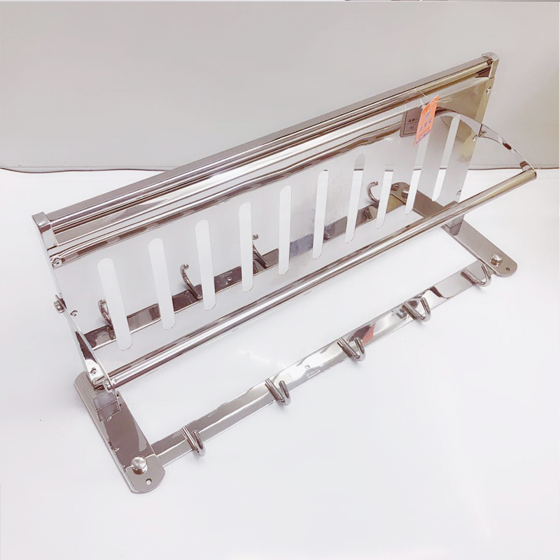 High grade stainless steel folding towel rack with hook made in China