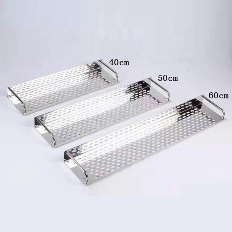 Punch free 60cm stainless steel bathroom wall shelf