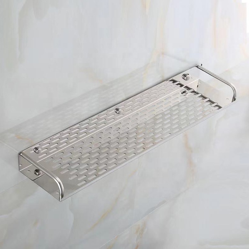 Punch free 60cm stainless steel bathroom wall shelf