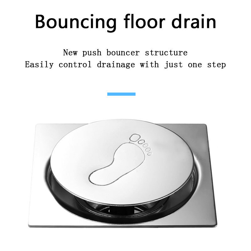 Bathroom balcony accessories 3 inch bounce floor drain stainless steel thickened light 10*10 floor drain