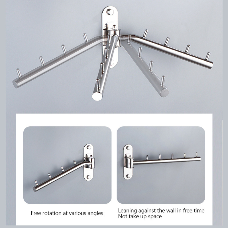 Straight design of household wall-mounted stainless steel practical clothes rail fixing rod