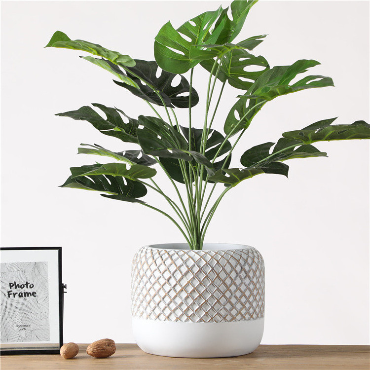 Nordic creative white large indoor planter pot handmade resin planter flower pots home garden balcony flower pots