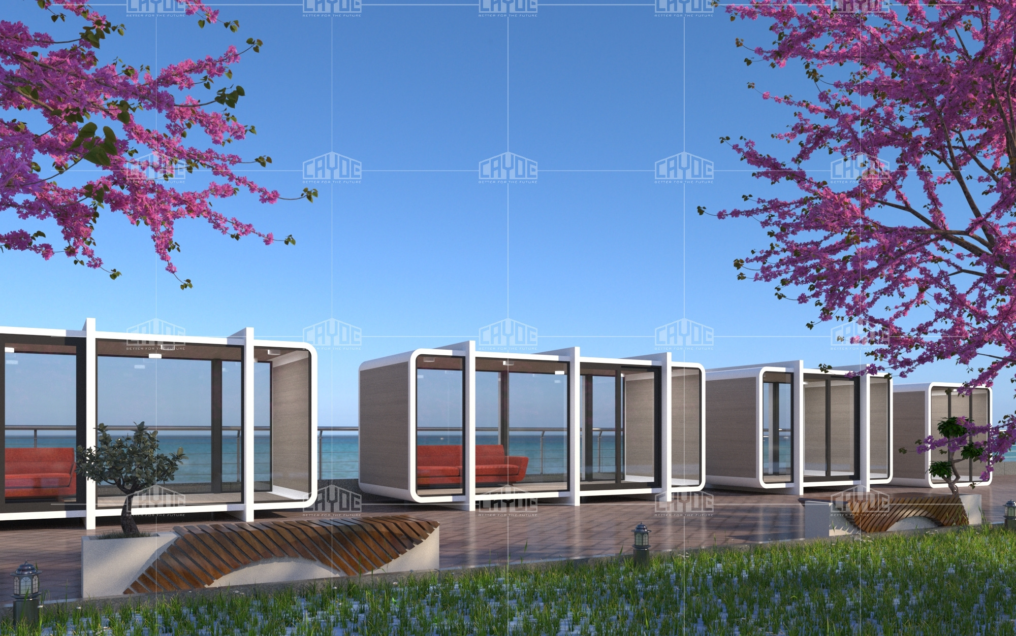 luxury container house prefab glass house puerto rico container house