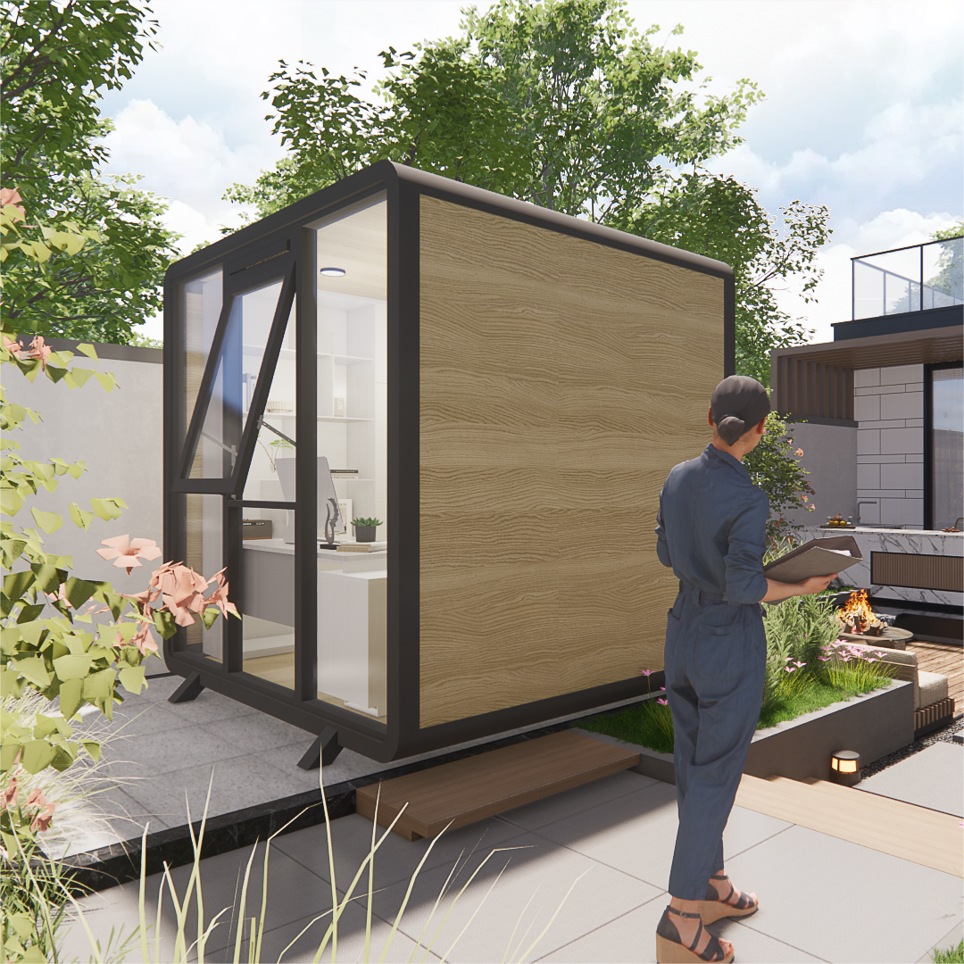 New arrivals garden outdoor office ready made space capsule prefab office tiny house in backyard