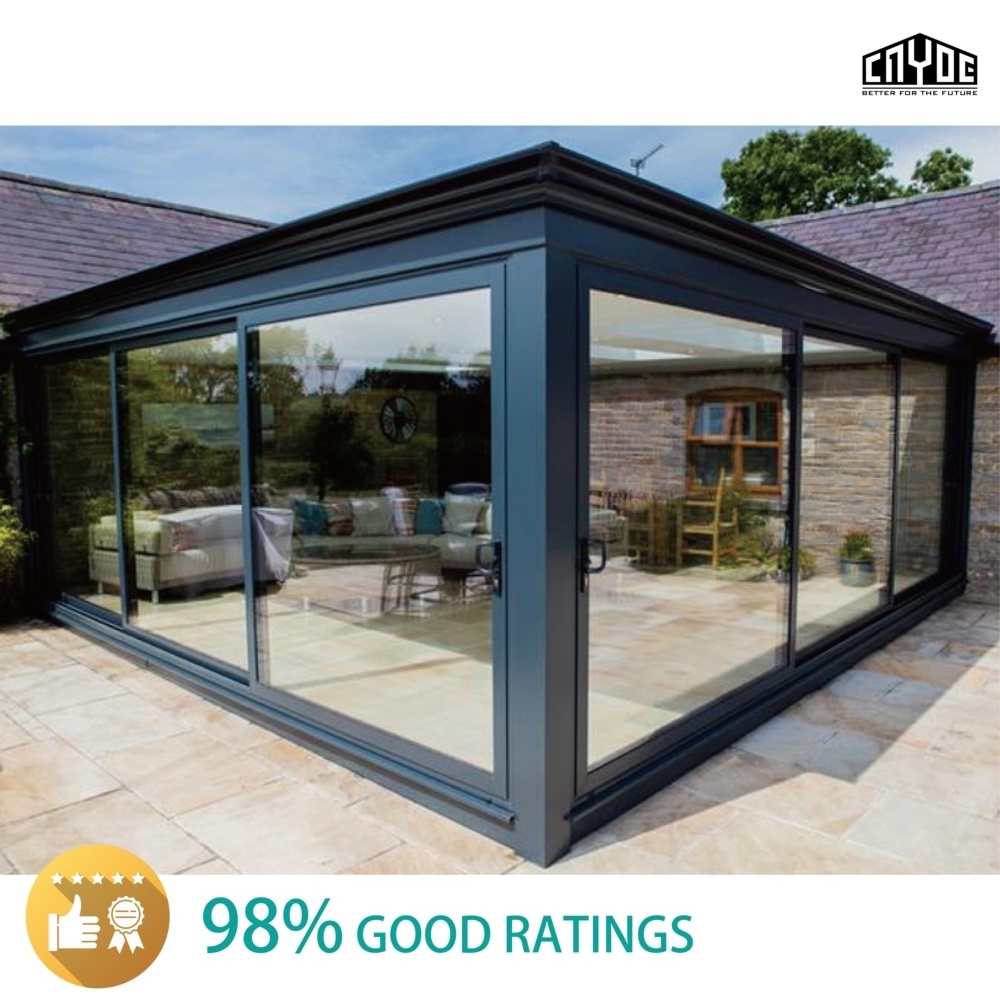 Factory direct sale anti noise insulated glass Garden Sun room aluminum DIY house open air Veranda Sunroom