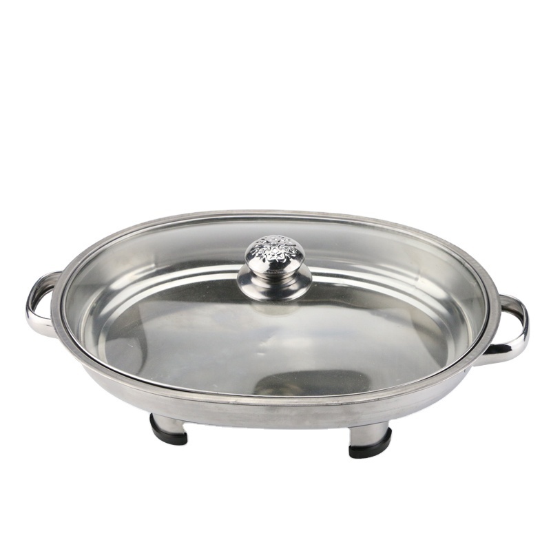 new designed cheap oval shape stainless steel with glass lid wholesale marmite chafing dish