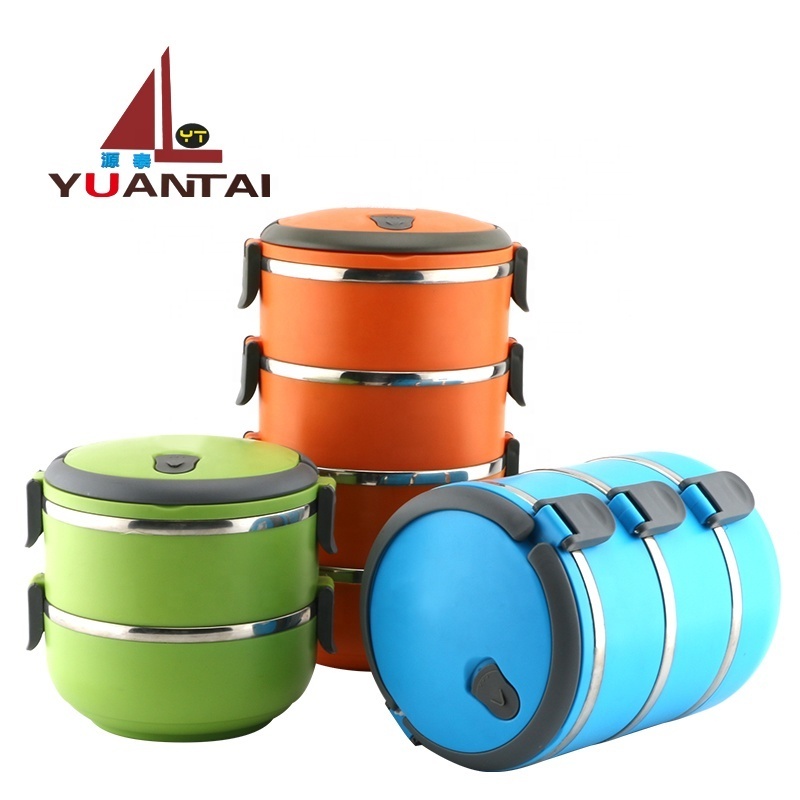 4 Layer colored stainless steel with food warm insulated tiffin lunch box food carrier lunch box