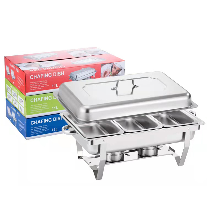 Factory outlet Thickening square buffet stove stainless steel buffet food warmer chafing dish