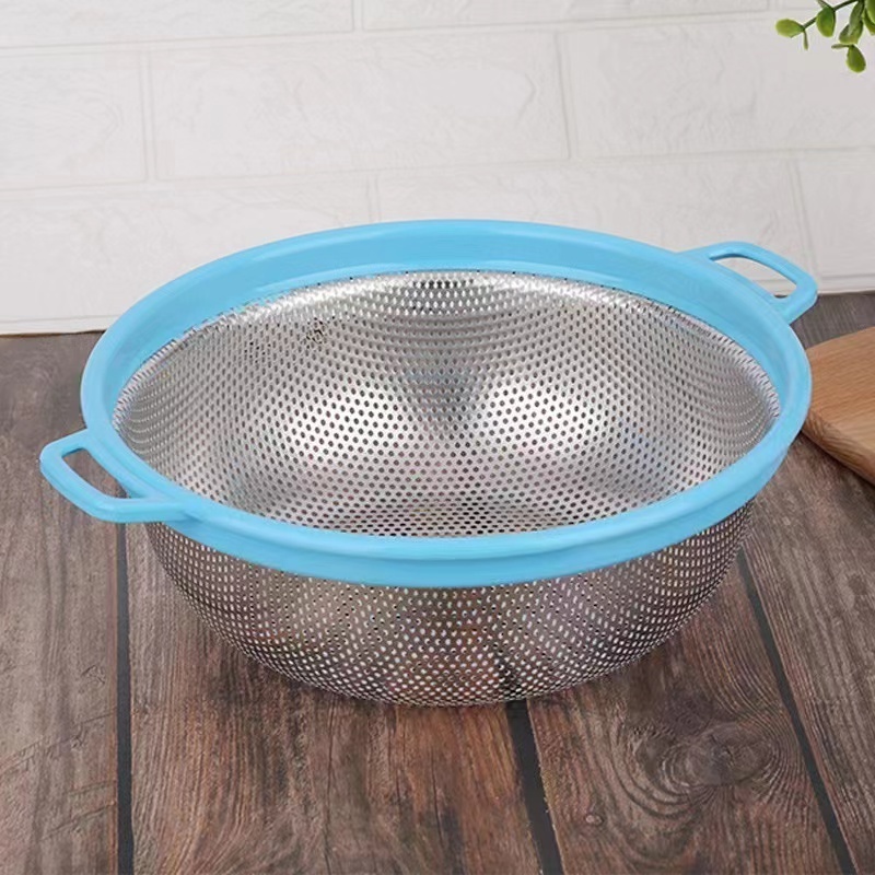 Sink Strainer Basket Rice Sieve Colander Hot Sale Stainless Steel Kitchen Metal Food Strainer with Handle