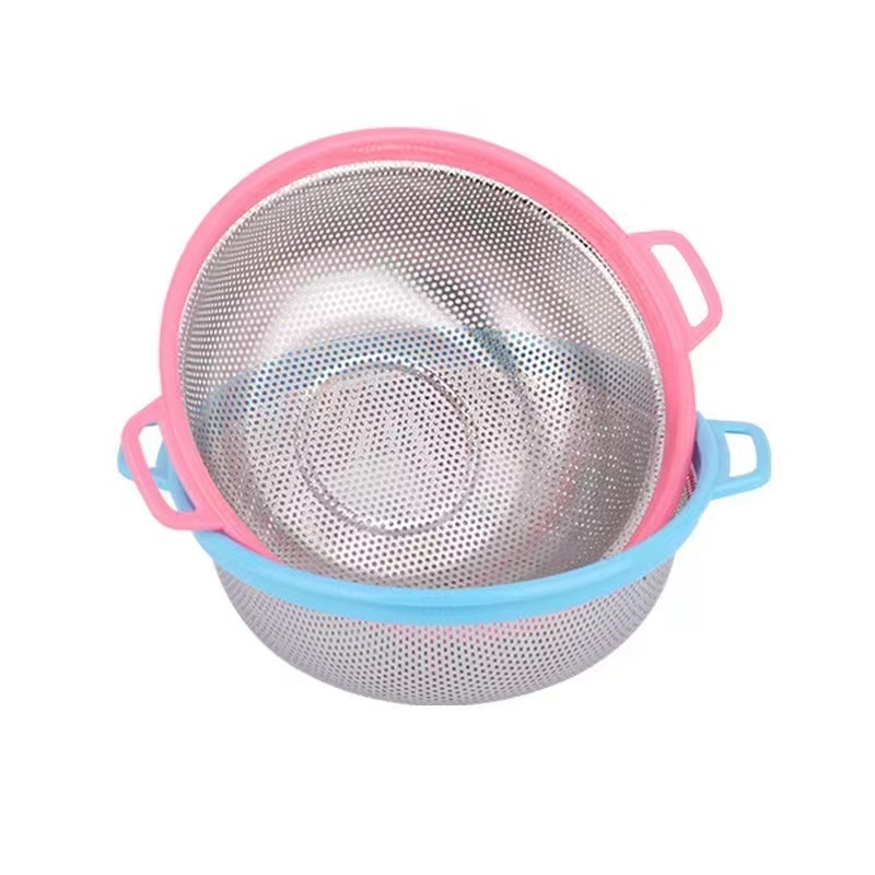 Sink Strainer Basket Rice Sieve Colander Hot Sale Stainless Steel Kitchen Metal Food Strainer with Handle