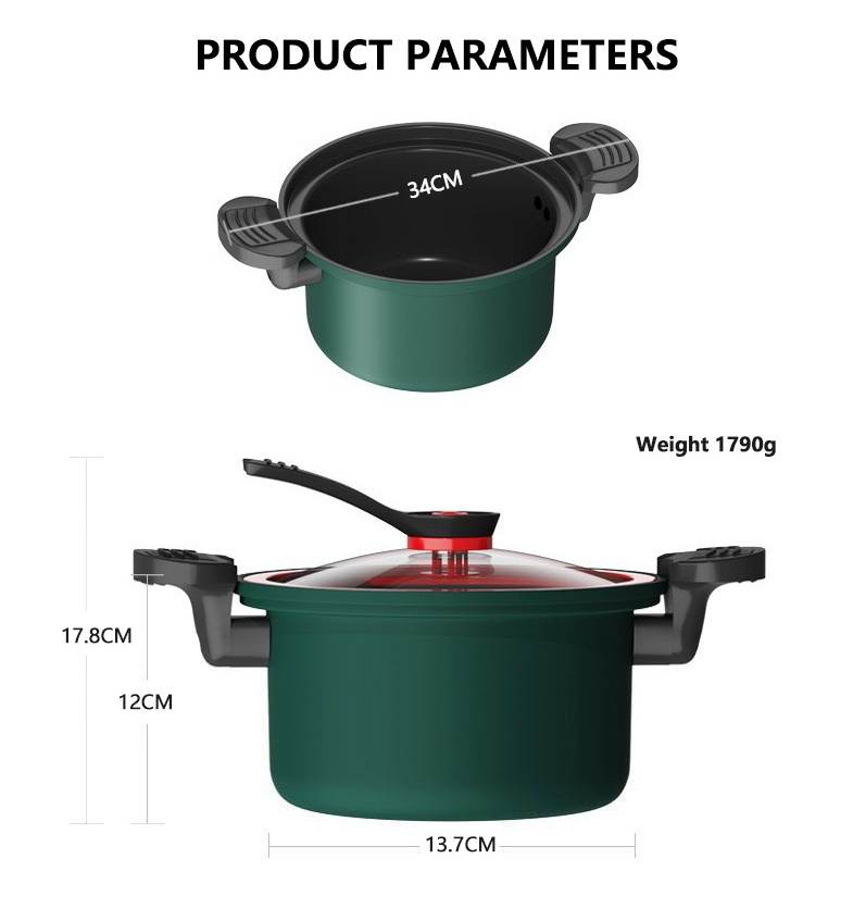 Non-stick pressure cooker smoldering household multi-purpose cooking stock pot with handle 5L micro pressure cookers