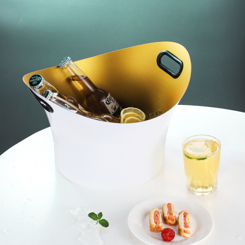 2023 new hotel 9L high capacity u type wine cooler bucket luxury stainless steel champagne ice bucket