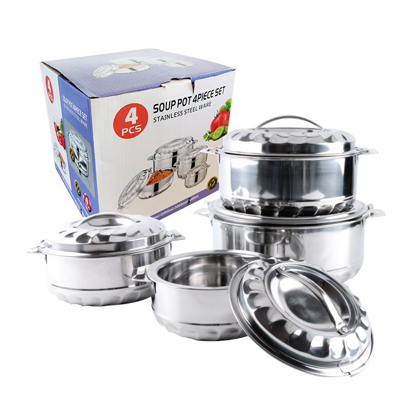 Stainless Steel Food Keep Warm Container Casserole 4 Pcs Sets Insulated Food Warmer Casserole Food Container