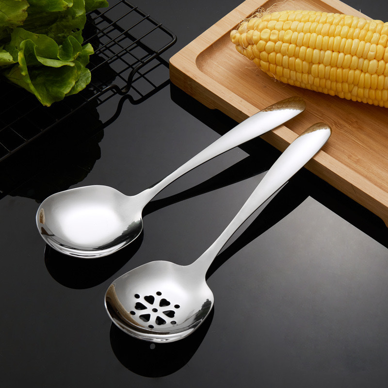 High Quality SS304 Stainless Steel Flat Serving Spoon for Hotel Buffet