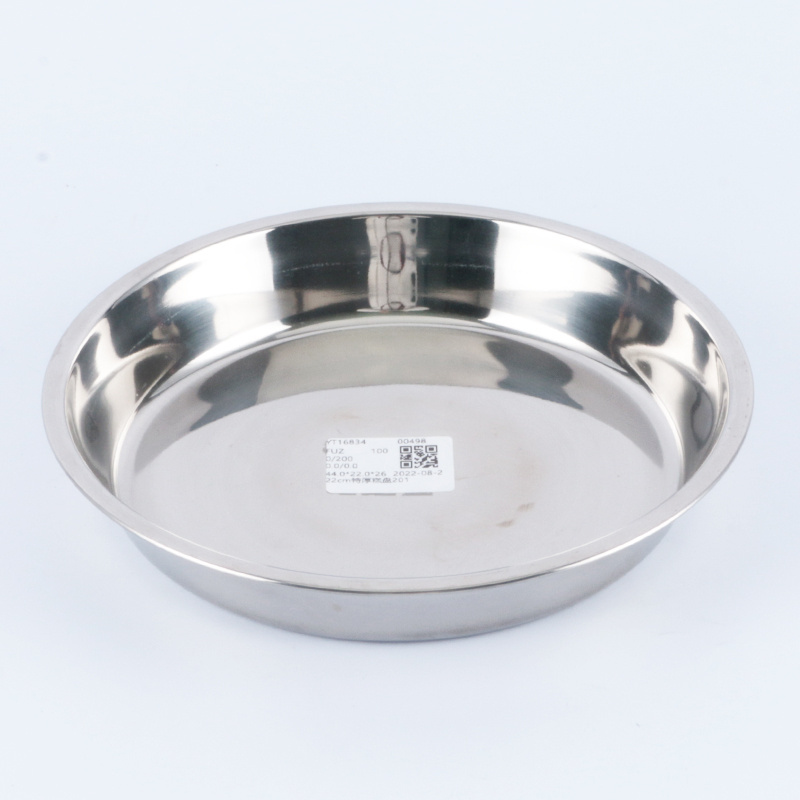 Factory Direct Hot Sale Multiple sizes plate Stainless Steel Round Thick Cake Pan Pizza Pan Baking Tray