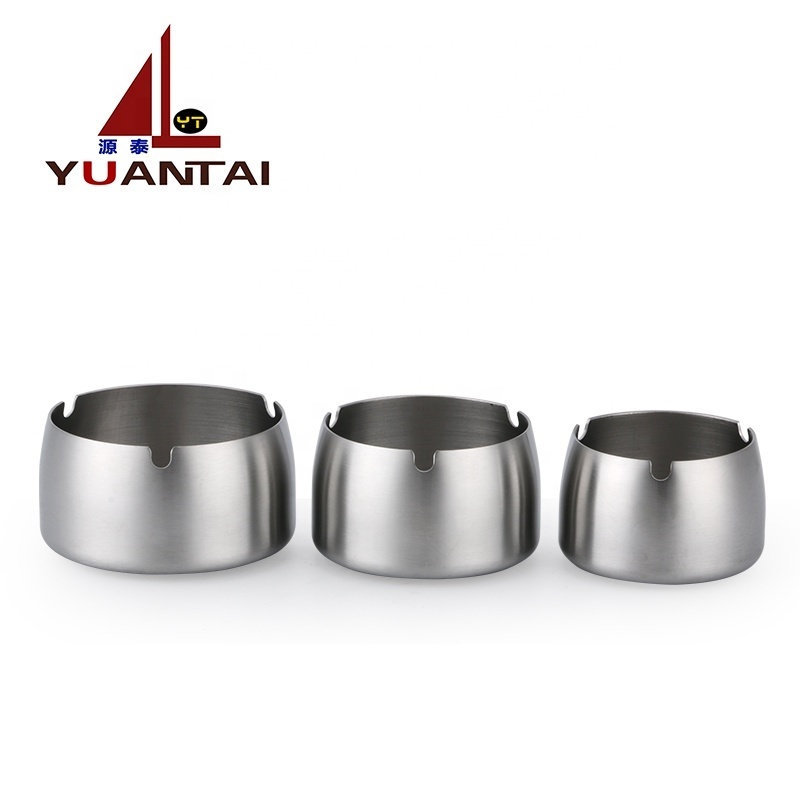 custom logo smokeless silver 3 size cigar Stainless Steel Metal Ashtray Hot Sales