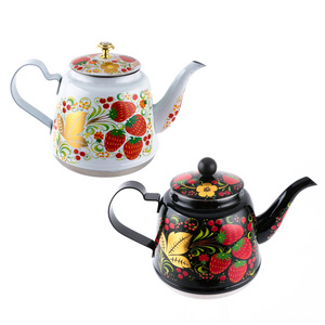 Yuantai top selling OEM/ODM 201 stainless steel strawberry printing gooseneck tea coffee kettle teteras de vidrio