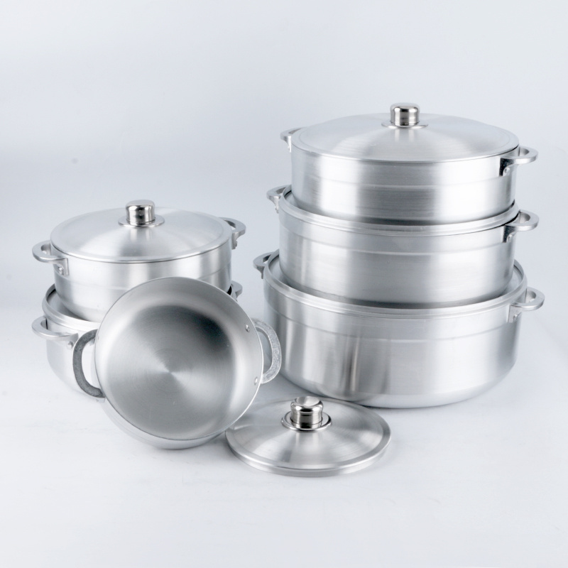 19/24/26/30/33/36cm Hot Selling Aluminum Cookware Pot Set 6 Pots In One Set Heavy Cookware Pot Set