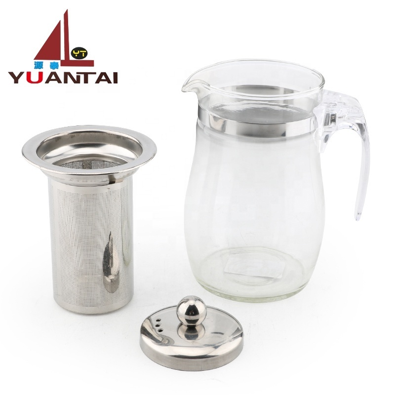 factory price glass tea pots  with filter handmade infusion Glass Coffee Tea Pot