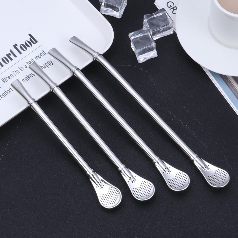 Yuantai hot selling OEM/ODM 304 stainless steel spoon and straw for beverage